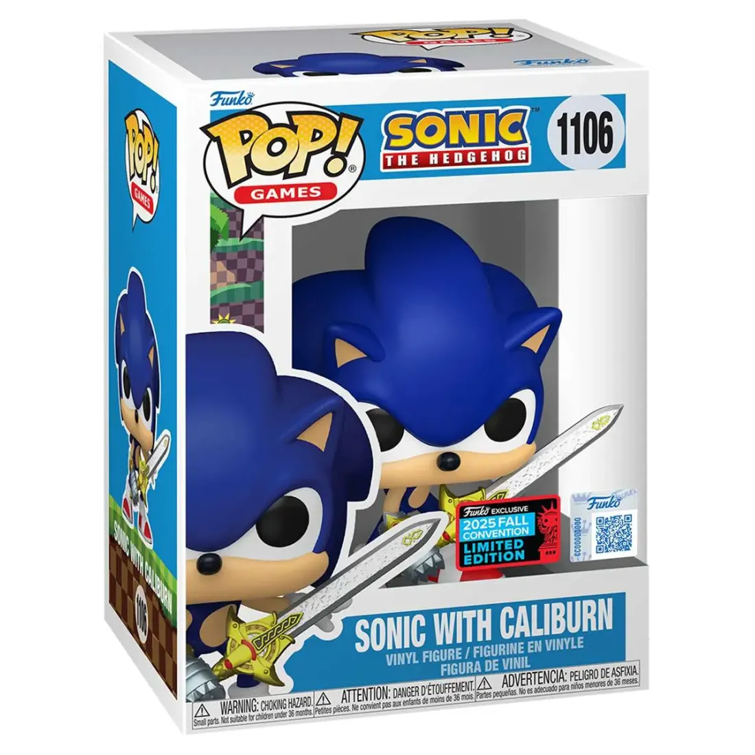 Фигурка Funko POP! Games Sonic The Hedgehog Sonic with Caliburn NYCC25 (Exc) (1106) 88130