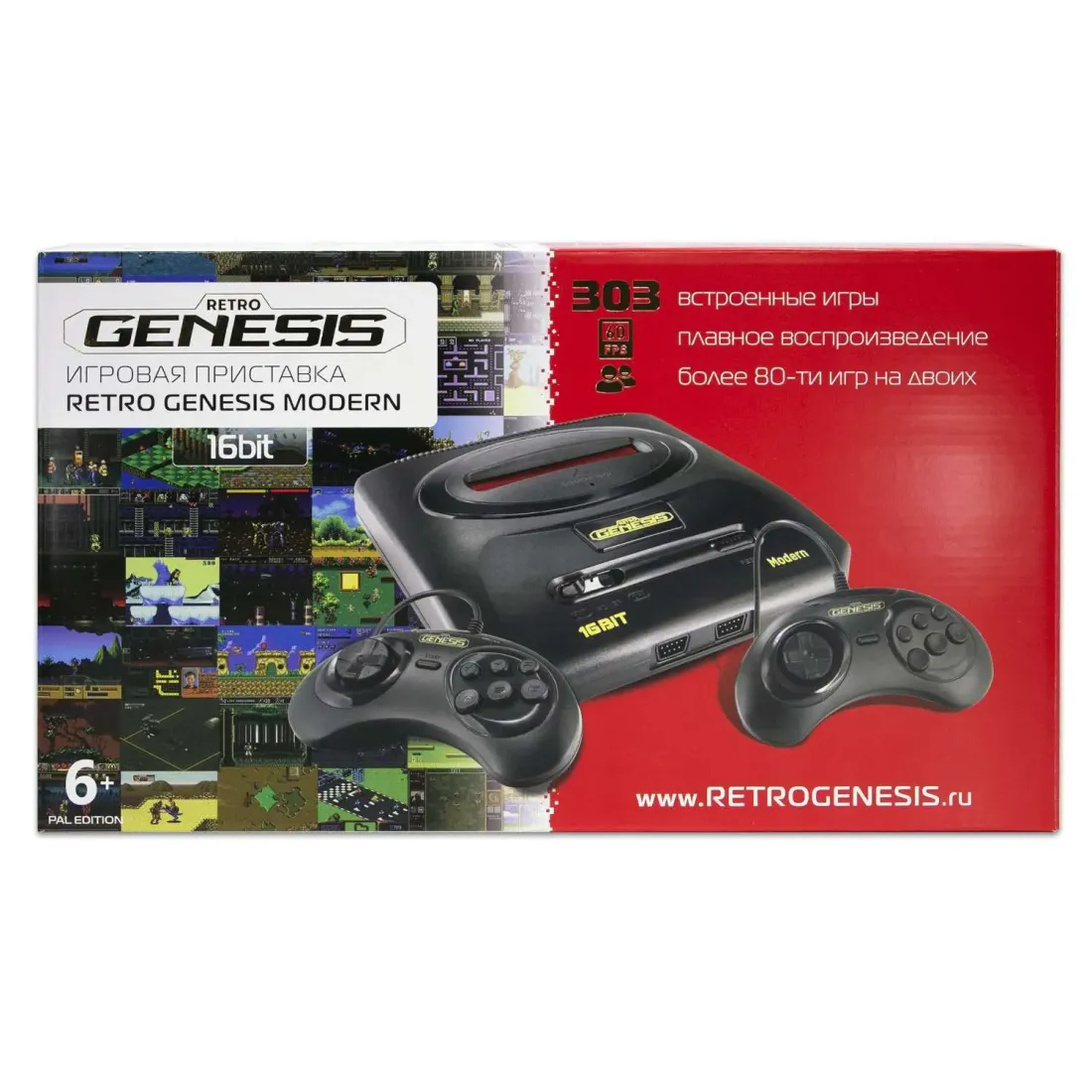 SEGA Retro Genesis Modern (Pal) + 303 игры + 2 джойстика