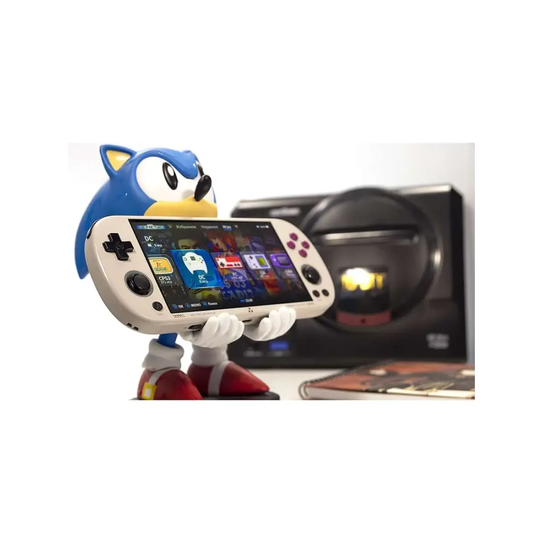 Retro Genesis Port 5000 (винтажный белый, 26 эм., 10500+игр, 5" экран IPS,SD-карта, сохр.)