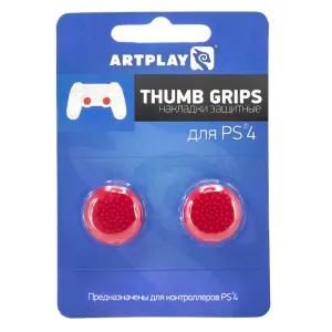 PS 4 Накладки Artplays Thumb Grips защитные на джойстики геймпада (2 шт) красные
