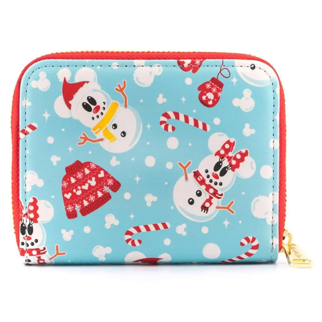 Кошелек Loungefly Disney Seasonal Snowman Minnie Mickey AOP Zip Around Wallet WDWA1785