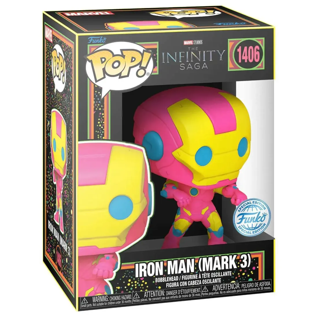 Фигурка Funko POP! Bobble Marvel Infinity Saga Iron Man Mark 3 (BLKLT) (Exc) (1406) 82377