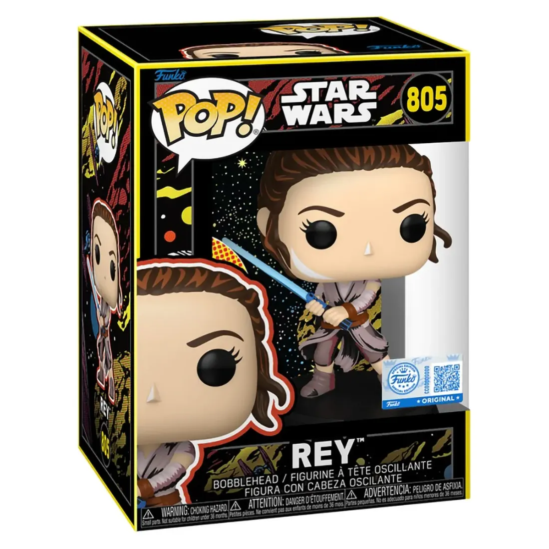 Фигурка Funko POP! Bobble Star Wars Ep 7 TFA Rey (Retro) (Exc) (805) 88576
