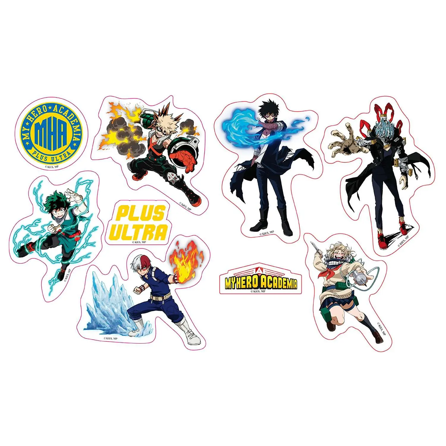 Наклейки My Hero Academia - Stickers - 16x11cm/ 2 Sheets - Heroes Villains X5 ABYDCO744