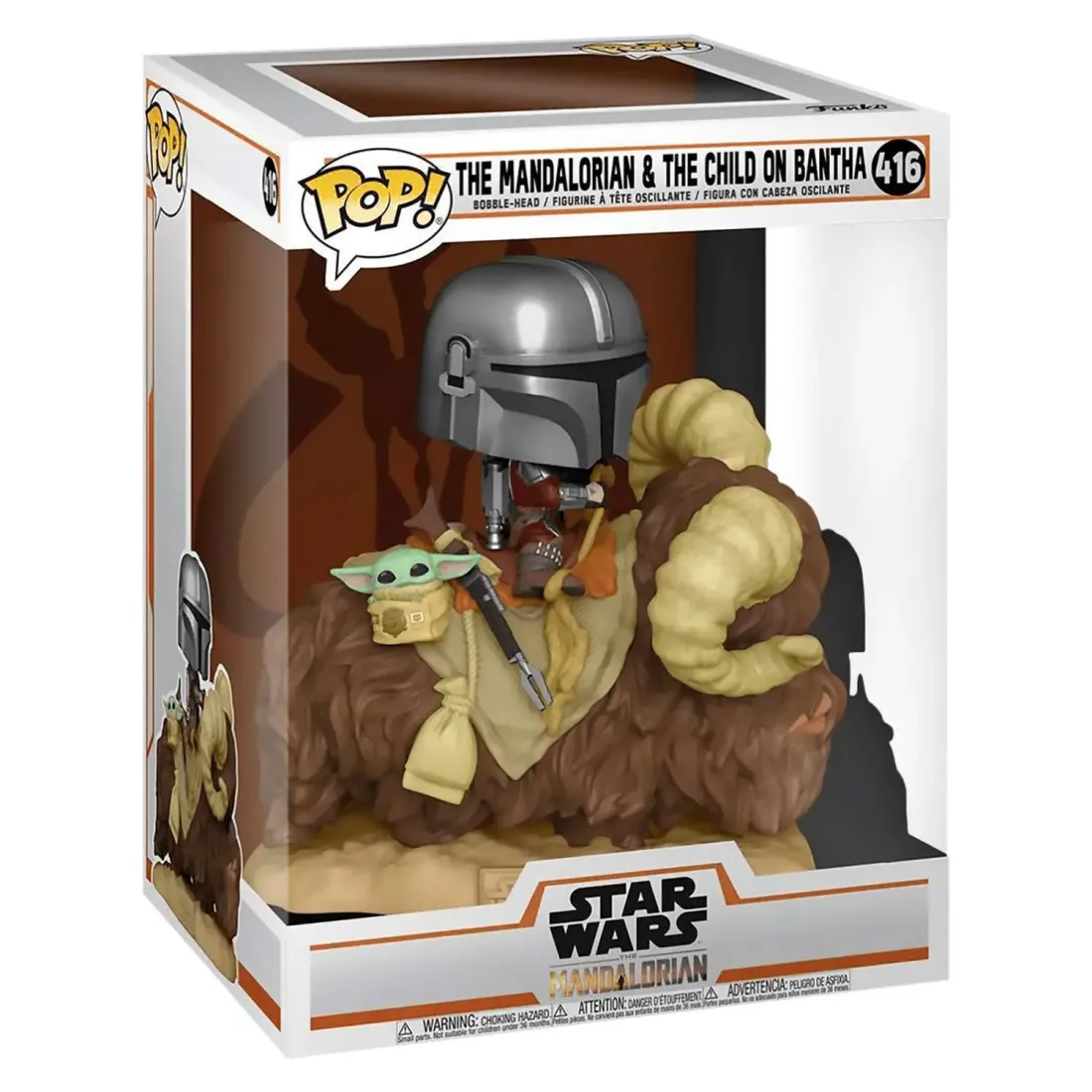 Фигурка Funko POP! Deluxe Bobble Star Wars The Mandalorian Mandalorian w/ Child on Bantha (416)52373