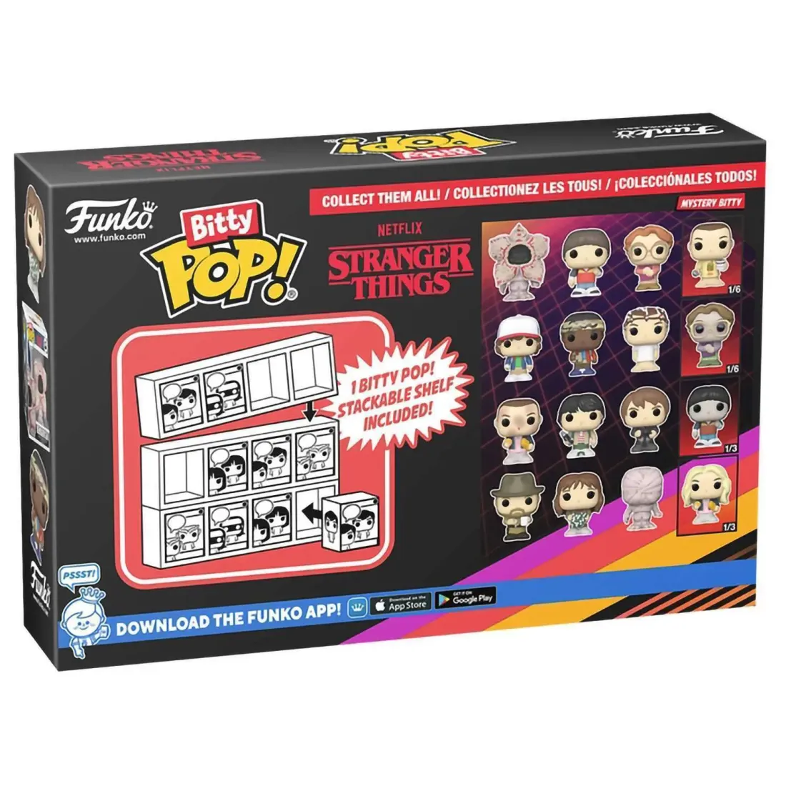 Фигурка Funko Bitty POP! Stranger Things SZN1 Hopper+Joyce+Demogorgon+Mystery (1 of 4) 4PK 83664