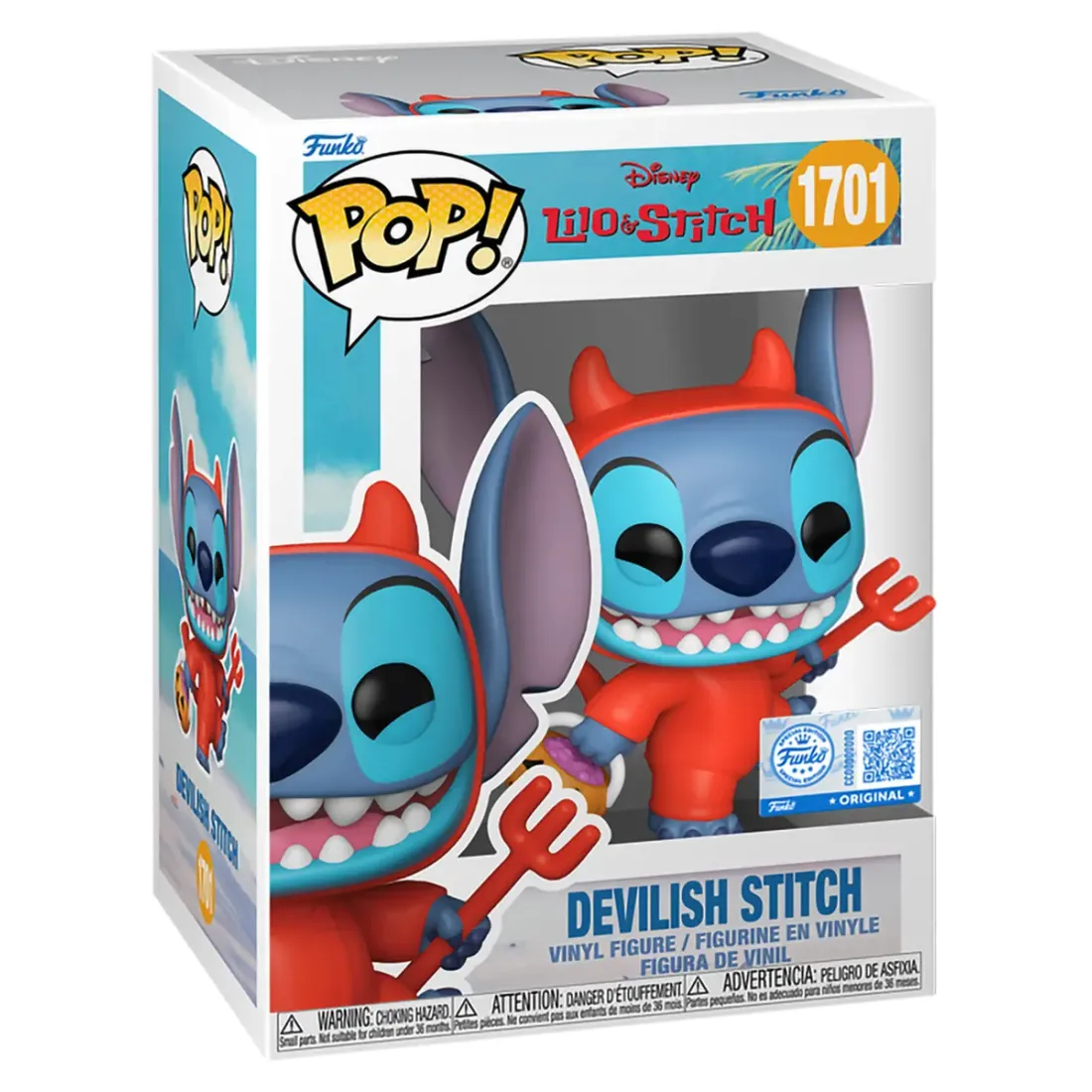 Фигурка Funko POP! Disney Lilo & Stitch Devilish Stitch w/(BLKLT) Chase (Exc) (1701) 91833