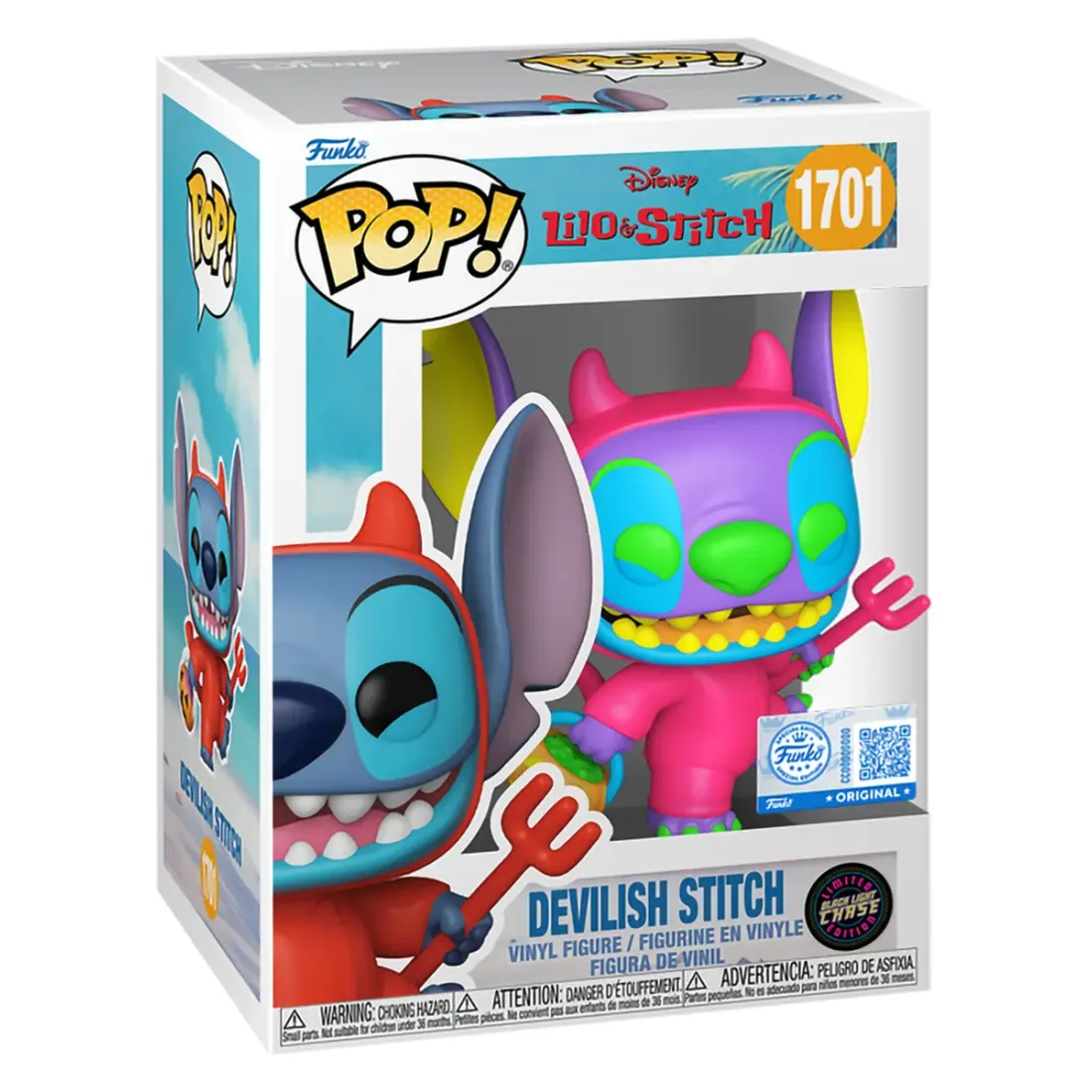 Фигурка Funko POP! Disney Lilo & Stitch Devilish Stitch w/(BLKLT) Chase (Exc) (1701) 91833