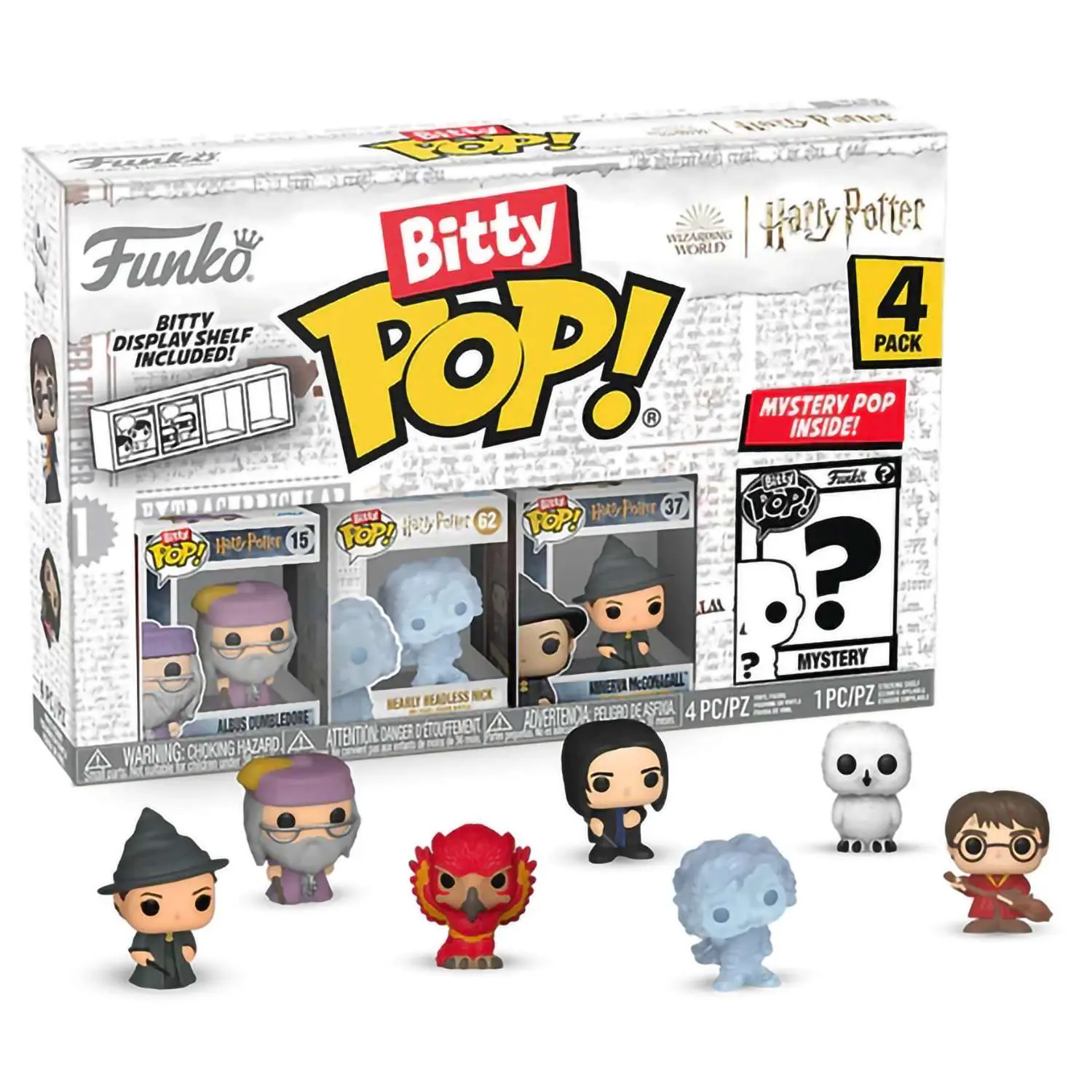 Набор Funko Bitty POP! Harry Potter S3 Dumbledore+HeadlessNick+McGonagal+Mystery(1 of 4) 4шт 71317