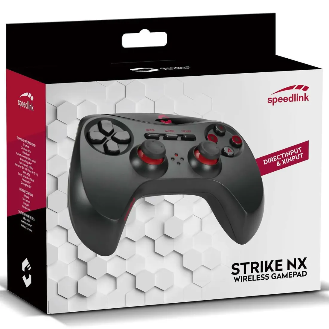 PC Геймпад беспроводной Speedlink Strike NX Gamepad Wireless  for PC, ПК (SL-650100-BK-01)