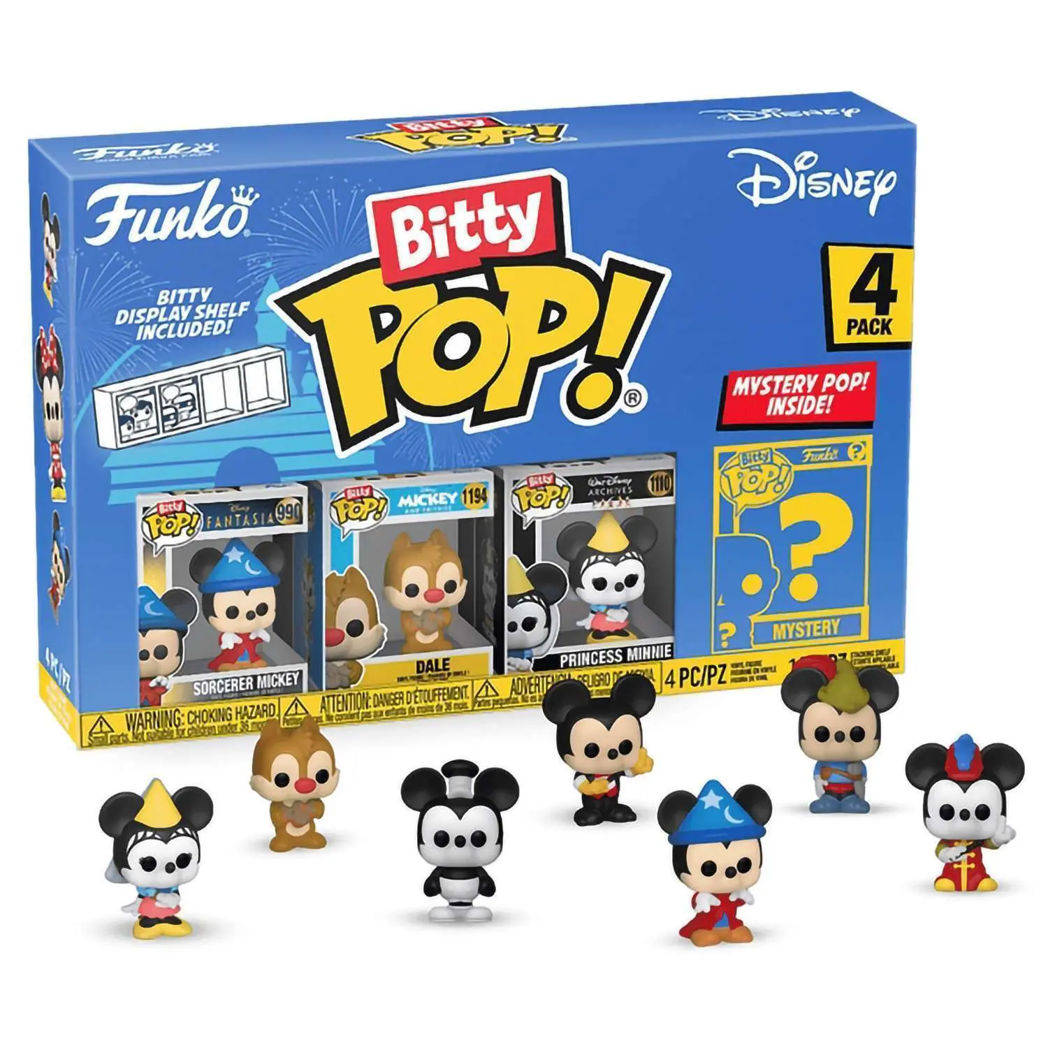 Набор Funko Bitty POP! Disney S3 Sorcerer Mickey+Dale+Princess Minnie+Mystery (1 of 4) 4шт 71321