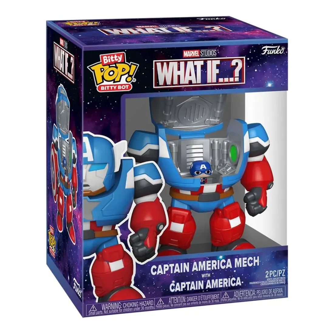 Набор Funko Bitty POP! Bitty Bot Marvel What If Captain America Mech with Captain America 91388