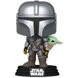 Фигурка Funko POP! Bobble Star Wars M & G Mandalorian w/Grogu (On Back) (818) 90443
