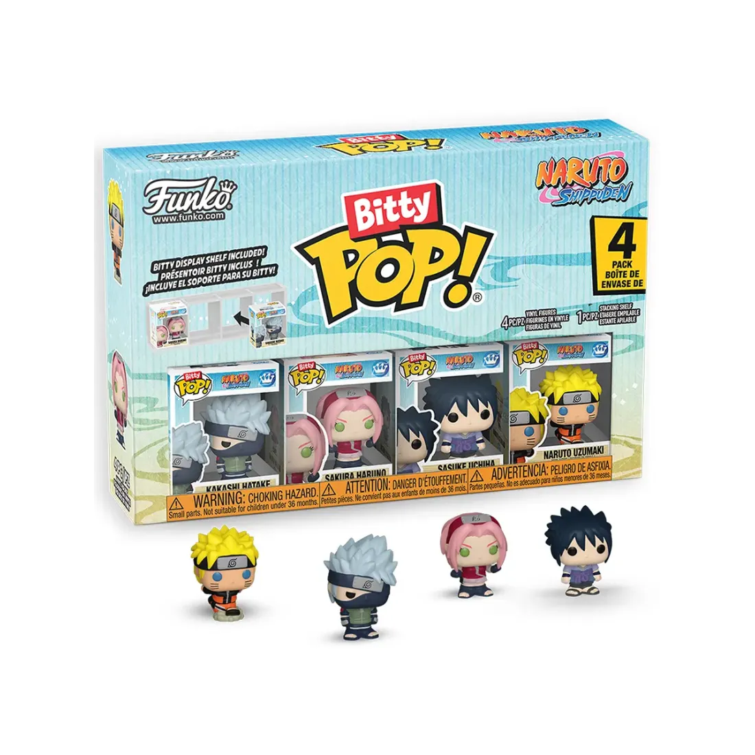 Набор Funko Bitty POP! Naruto Shippuden Kakashi+Sakura+Sasuke+Naruto w/Chase 4шт 89863