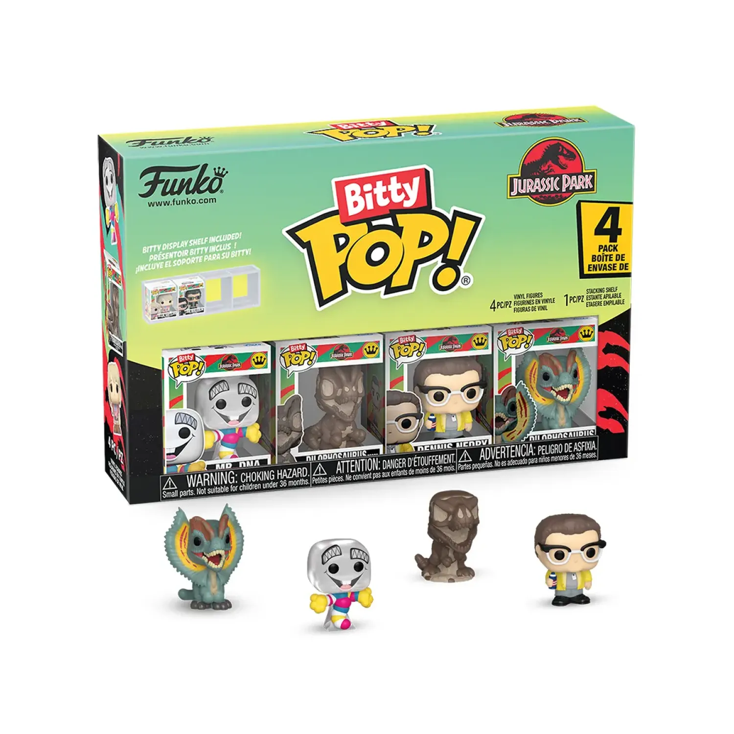 Набор Funko Bitty POP! Jurassic Park Mr.DNA+Dilophosaurus+Dennis+Dilophosaurus (1 of 4) 4шт 92955