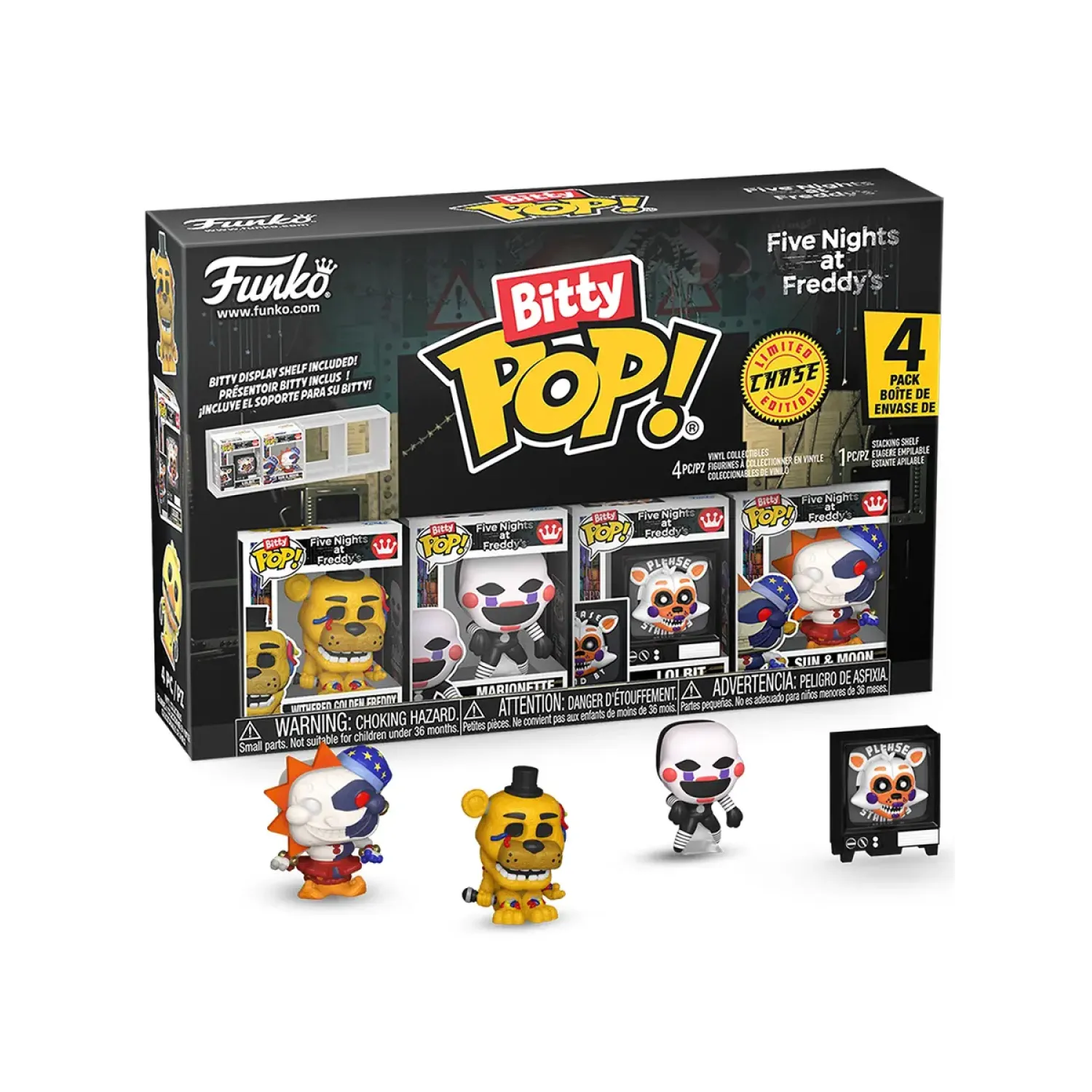 Набор Funko Bitty POP! FNAF S2 Freddy+Marionette+Lolbit+Sun & Moon w/Chase 4шт 92956