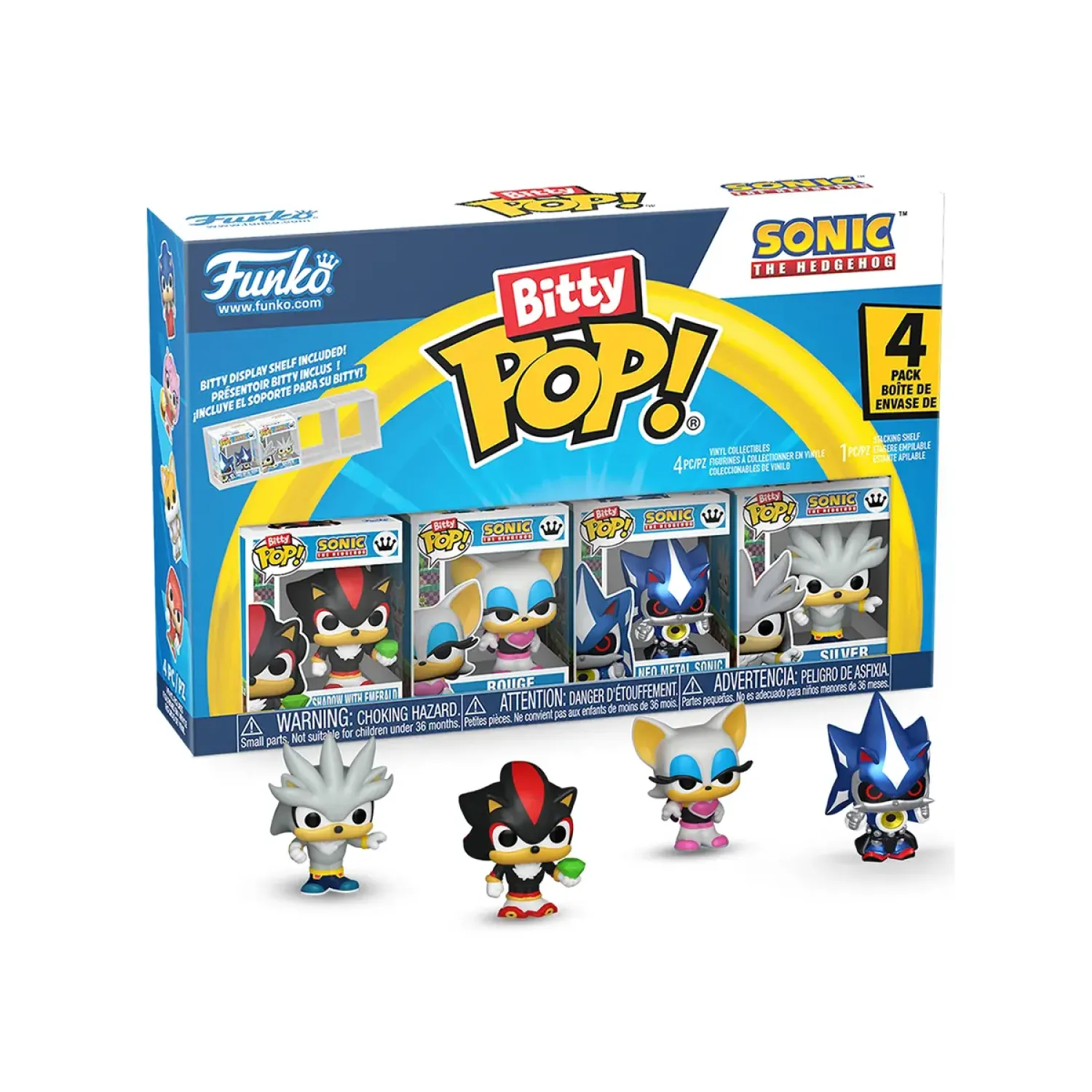 Набор Funko Bitty POP! Sonic the Hedgehog Shadow+Rouge+Sonic+Silver 4шт 92958