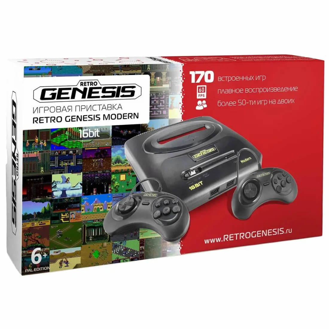 SEGA Retro Genesis Modern (PAL Edition) + 170 игр + 2 джойстика