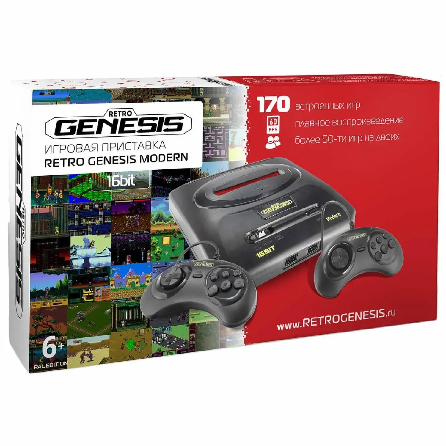 SEGA Retro Genesis Modern (PAL Edition) + 170 игр + 2 джойстика