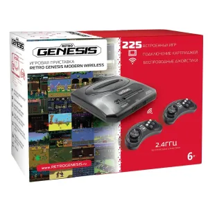 SEGA Retro Genesis Modern Wireless + 225 игр + 2 беспроводных джойстика 2.4ГГц