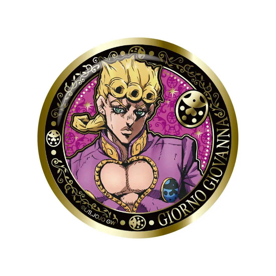 Значок Аниме Невероятные приключения ДжоДжо: Golden Wind Gilded Metal Pins 1 шт 5.8 см JOHZ-M101