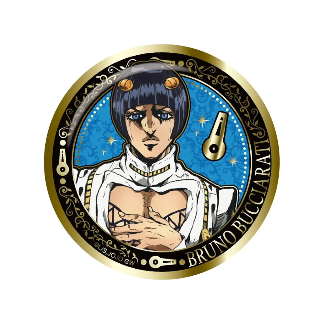 Значок Аниме Невероятные приключения ДжоДжо: Golden Wind Gilded Metal Pins 1 шт 5.8 см JOHZ-M101