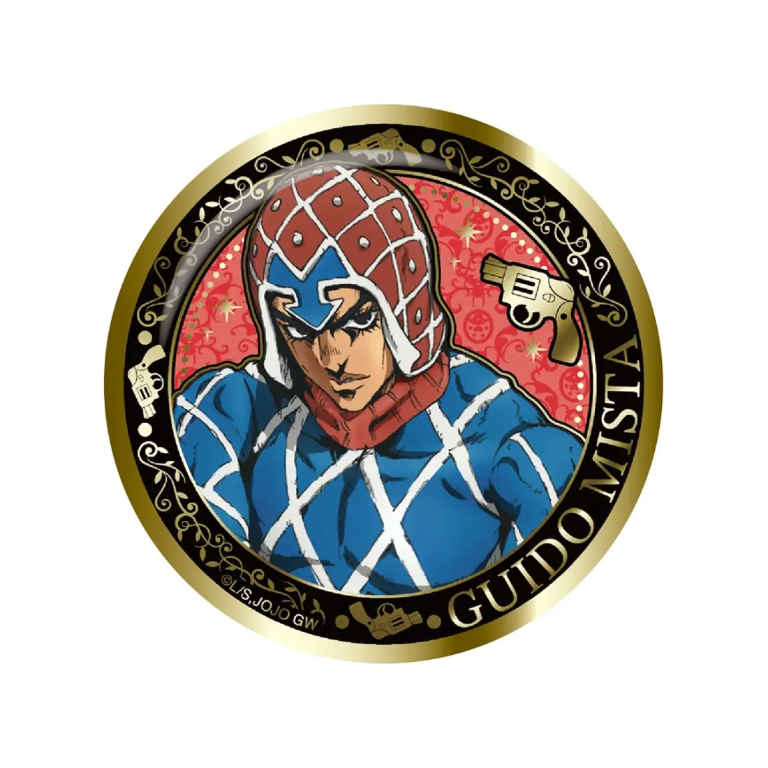 Значок Аниме Невероятные приключения ДжоДжо: Golden Wind Gilded Metal Pins 1 шт 5.8 см JOHZ-M101