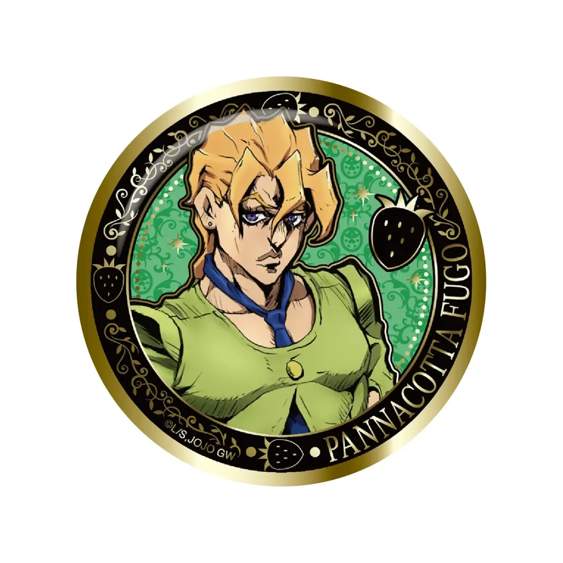 Значок Аниме Невероятные приключения ДжоДжо: Golden Wind Gilded Metal Pins 1 шт 5.8 см JOHZ-M101