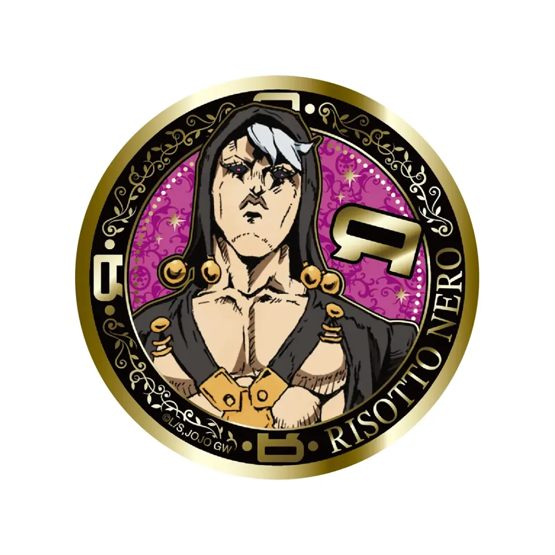 Значок Аниме Невероятные приключения ДжоДжо: Golden Wind Gilded Metal Pins 1 шт 5.8 см JOHZ-M101