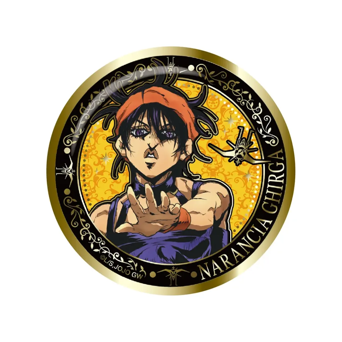 Значок Аниме Невероятные приключения ДжоДжо: Golden Wind Gilded Metal Pins 1 шт 5.8 см JOHZ-M101