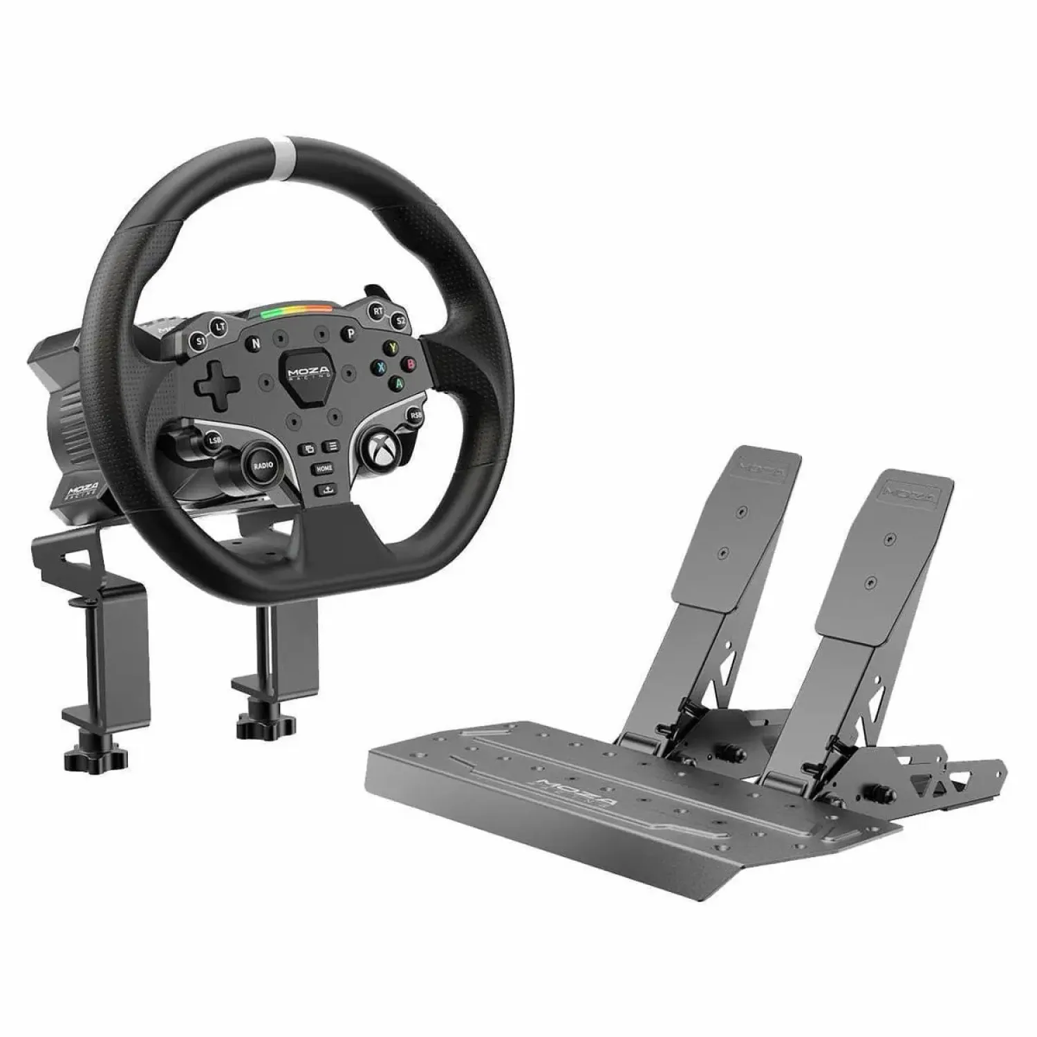 Игровой руль MOZA R3 Bundle （R3 Base, ES Wheel, SR-P Lite double Pedals, Table Clamp) RS053