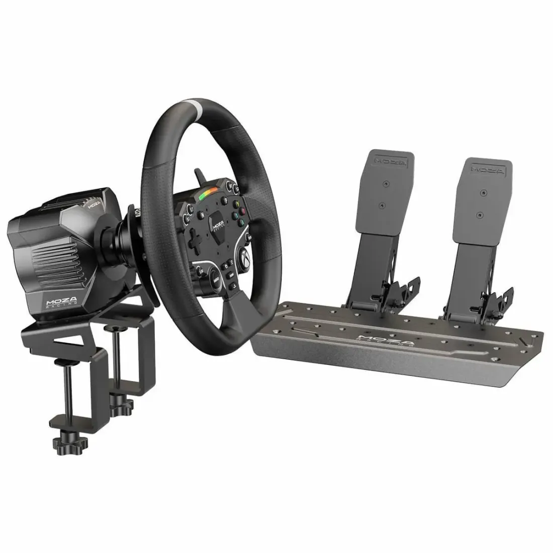 Игровой руль MOZA R3 Bundle （R3 Base, ES Wheel, SR-P Lite double Pedals, Table Clamp) RS053