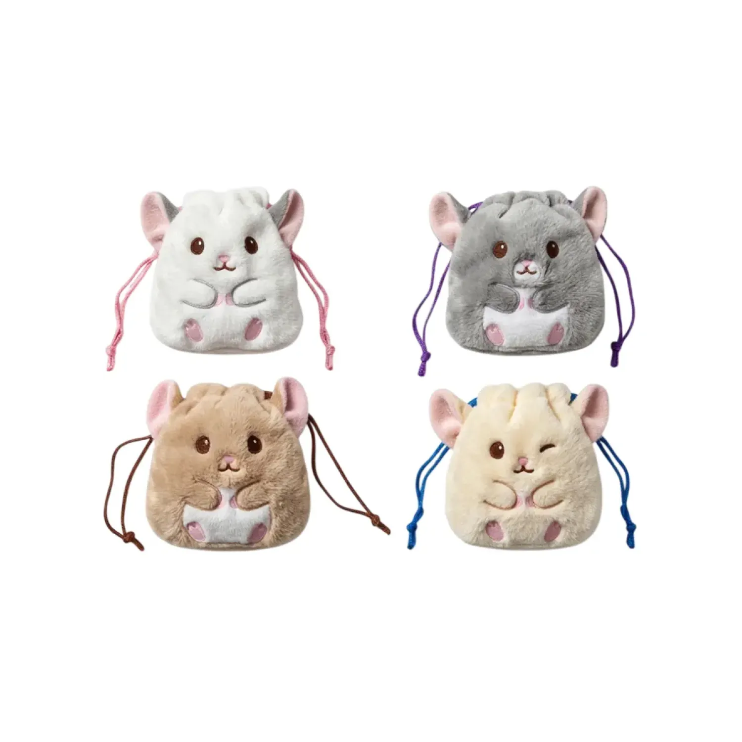 Набор Плюшевых Игрушек Chinchilla Lara-chan Fuwafuwa kinchaku 4шт 4534943757432