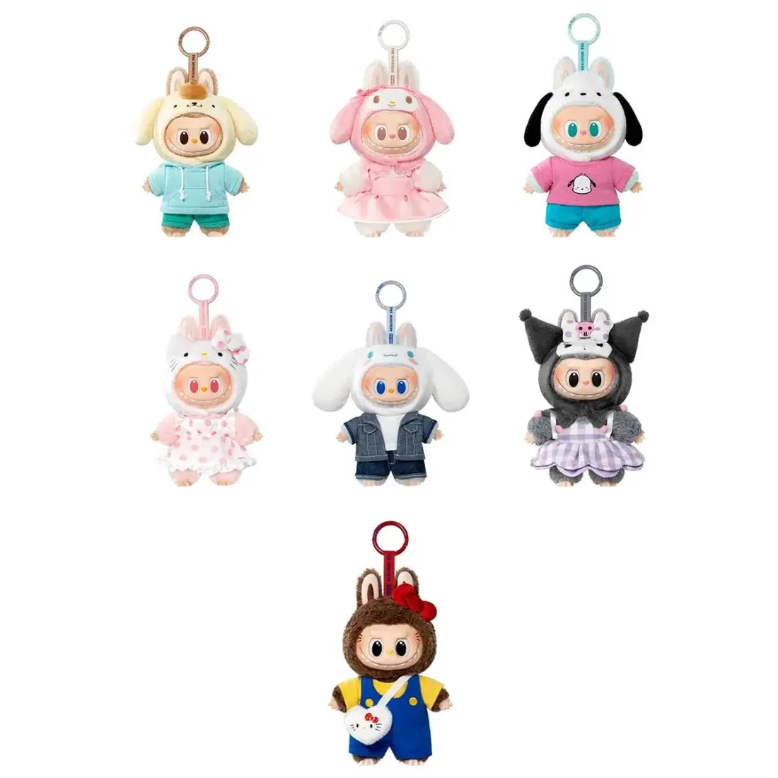 Брелок Аниме Pop Mart  Плюш Labubu  & Sanrio  Plush 1 шт  6941313015548