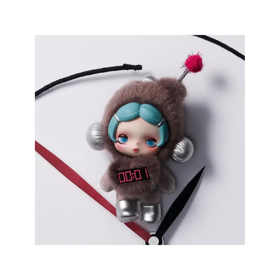 Брелок Аниме Pop Mart  Плюш Skullpanda  Don't Want To 1 шт  6979483527370