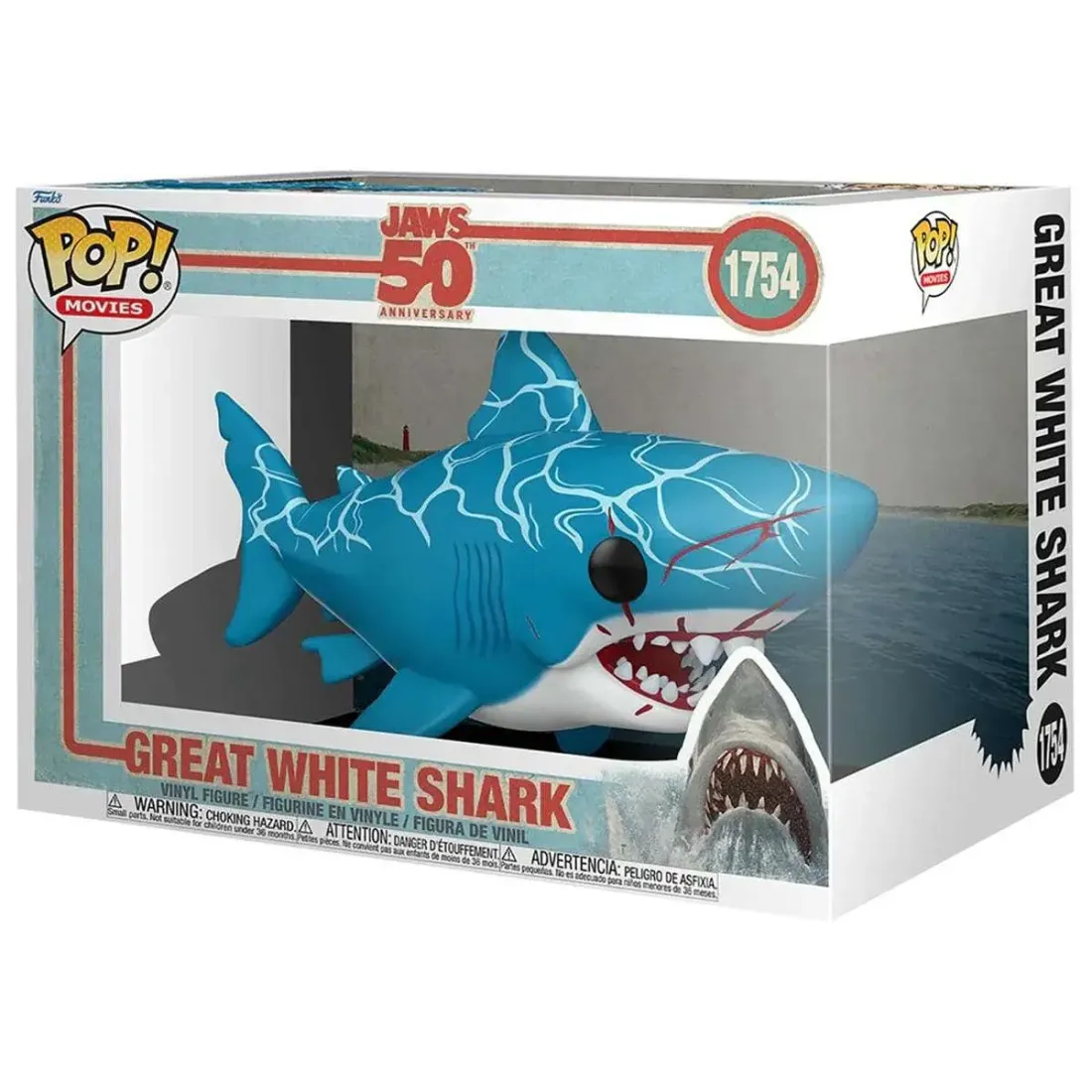 Фигурка Funko POP! Movies Jaws 50th Great White Shark (Retro) 6" (1754) 83973