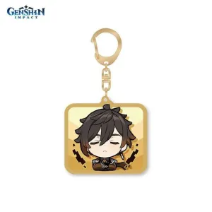 Брелок акриловый Chibi Expressions Character Acrylic Keychain Zhongli 6976068147350