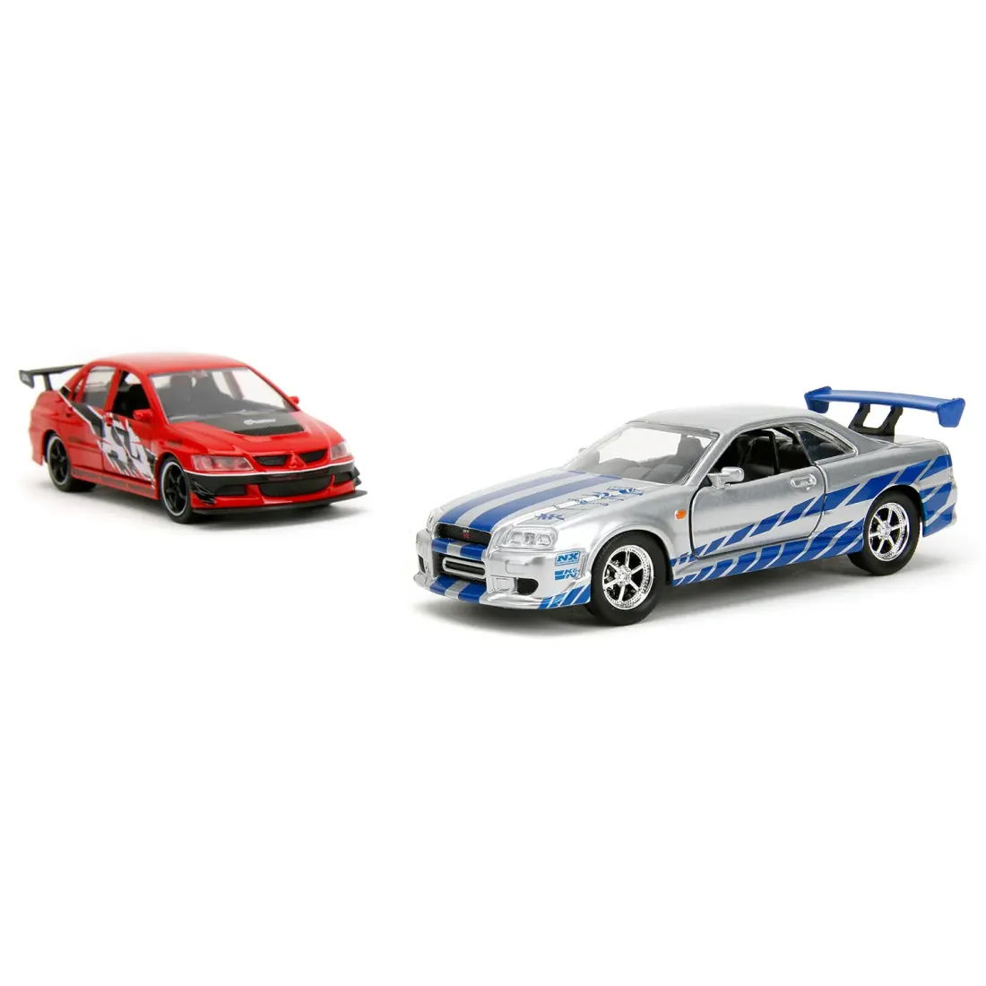 Набор модель машинок Форсаж 1:32 FF Mitsubishi Lancer EvoIX 2002 Nissan Skyline GTR R34 34256