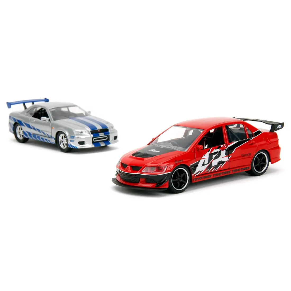 Набор модель машинок Форсаж 1:32 FF Mitsubishi Lancer EvoIX 2002 Nissan Skyline GTR R34 34256