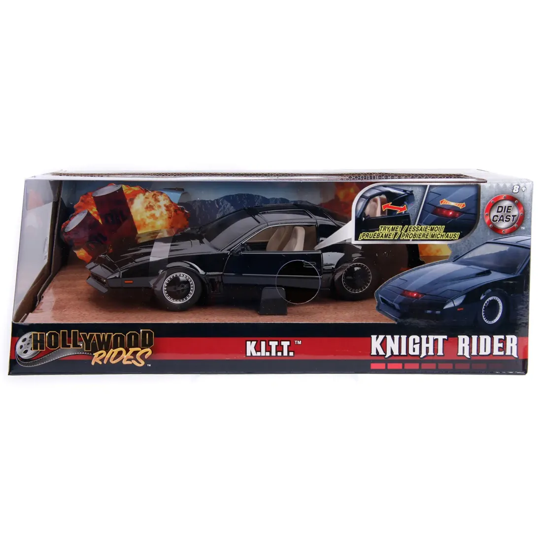Модель Машинки Hollywood Rides 1:24 Knight Rider 1982 Pontiac Trans AM (With Try Me & Light) 30086