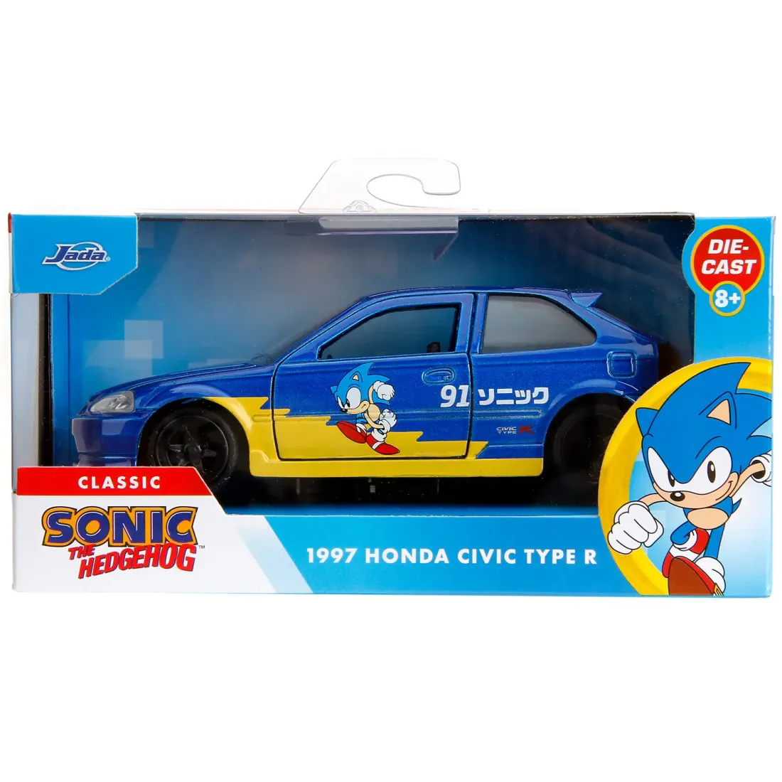 Модель Машинки Hollywood Rides 1:32 Sonic the Hedgehog 1997 Honda Civic Type-R 354B2