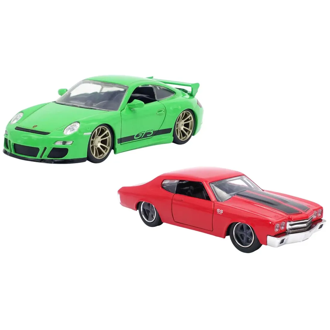 Набор модель машинок Форсаж 1:32 FF  Porsche 911 GT3 RS 997 1970 Chevrolet Chevelle SS 35692
