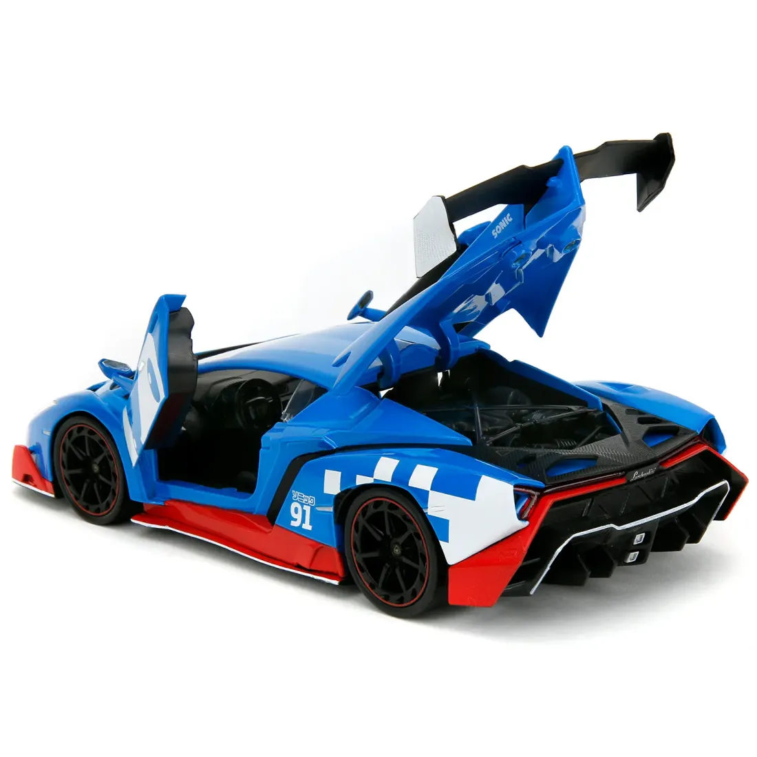Модель Машинки Hollywood Rides 1:24 с Фигуркой 2.75"Соник Sonic the Hedgehog  Lamborghini Veneno 354
