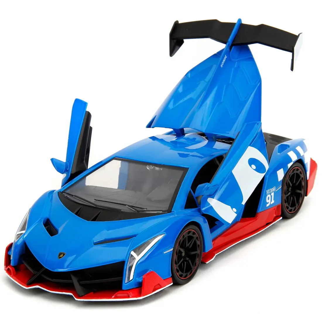 Модель Машинки Hollywood Rides 1:24 с Фигуркой 2.75"Соник Sonic the Hedgehog  Lamborghini Veneno 354