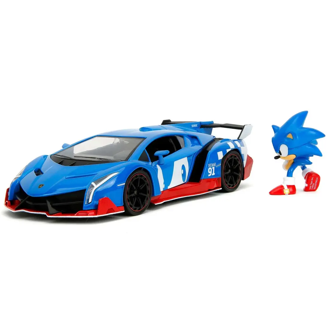Модель Машинки Hollywood Rides 1:24 с Фигуркой 2.75"Соник Sonic the Hedgehog  Lamborghini Veneno 354