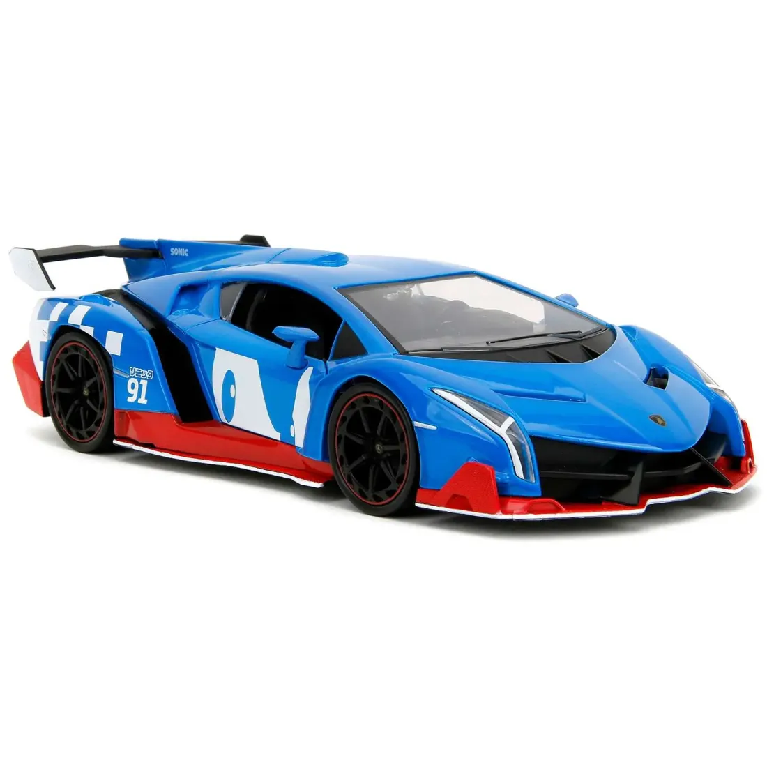 Модель Машинки Hollywood Rides 1:24 с Фигуркой 2.75"Соник Sonic the Hedgehog  Lamborghini Veneno 354