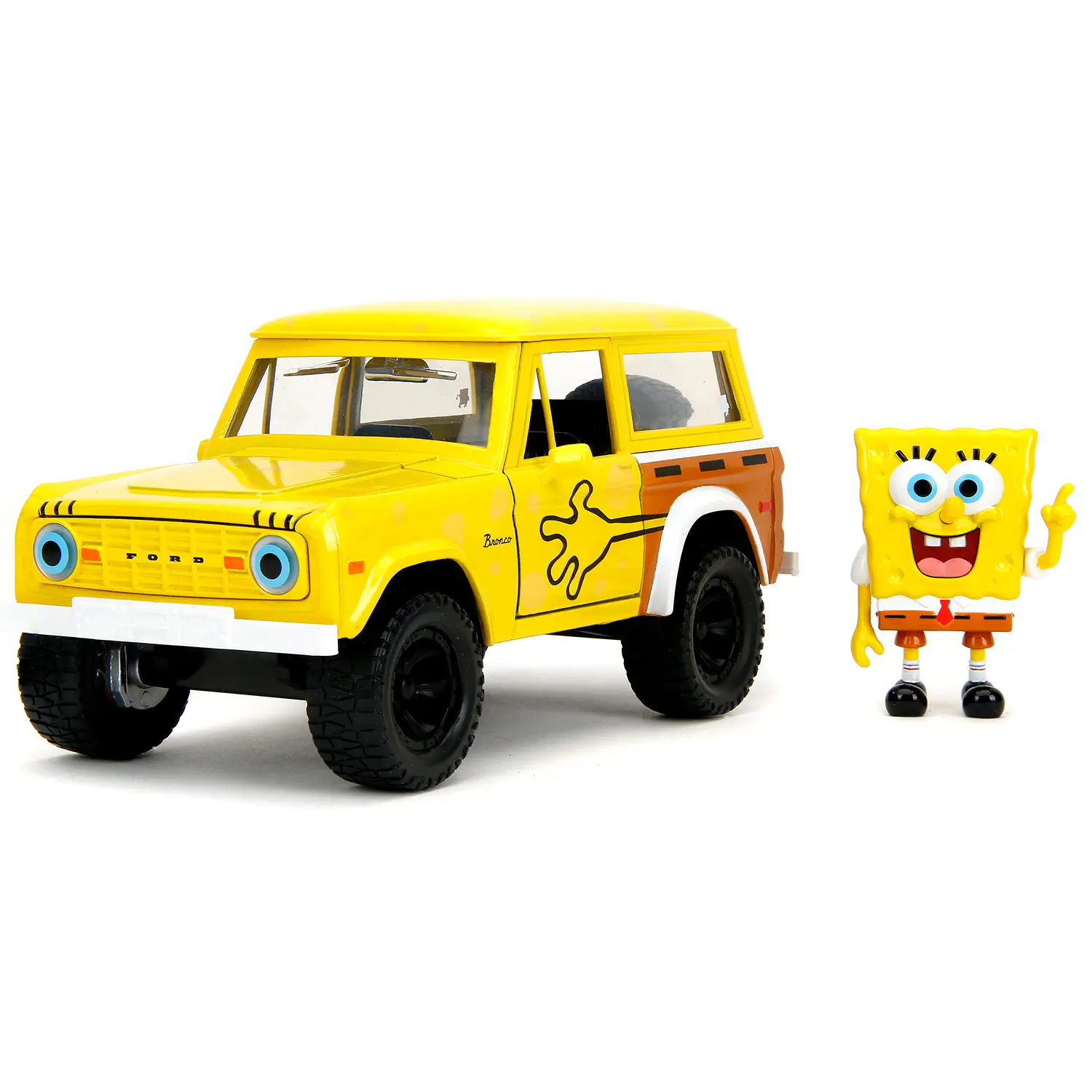 Модель Машинки Hollywood Rides 1:24 с Фигуркой 2.75" Губка Боб Spongebob with 1973 Ford Bronco 35467