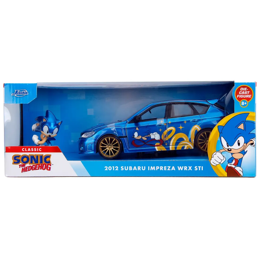 Модель Машинки Hollywood Rides 1:24 с Фигуркой 2.75" Соник Sonic 2012 Subaru Impreza WRX STI 35871