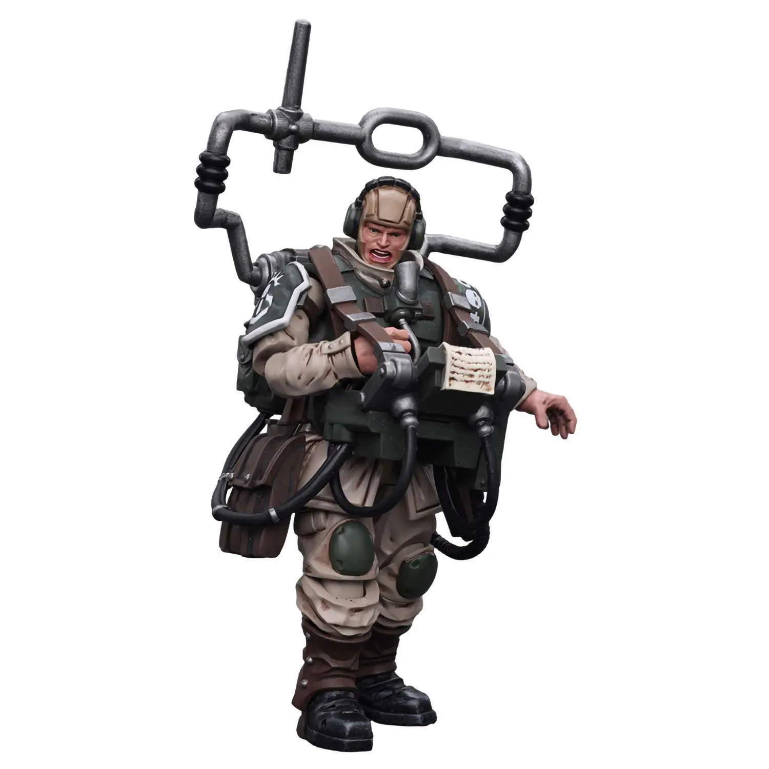 Фигурка Warhammer 40K Astra Militarum Cadian Command Squad Veteran with Master Vox 1:18