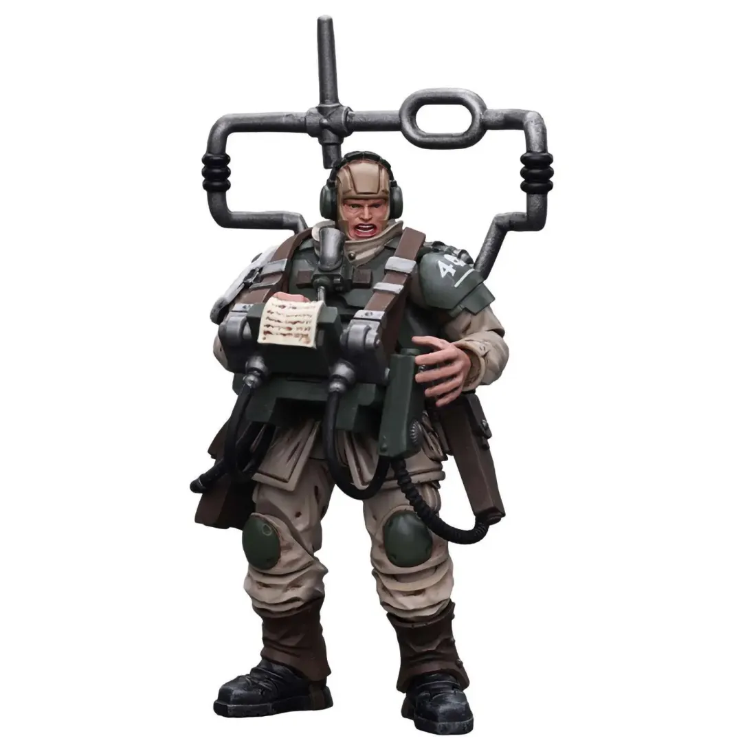 Фигурка Warhammer 40K Astra Militarum Cadian Command Squad Veteran with Master Vox 1:18